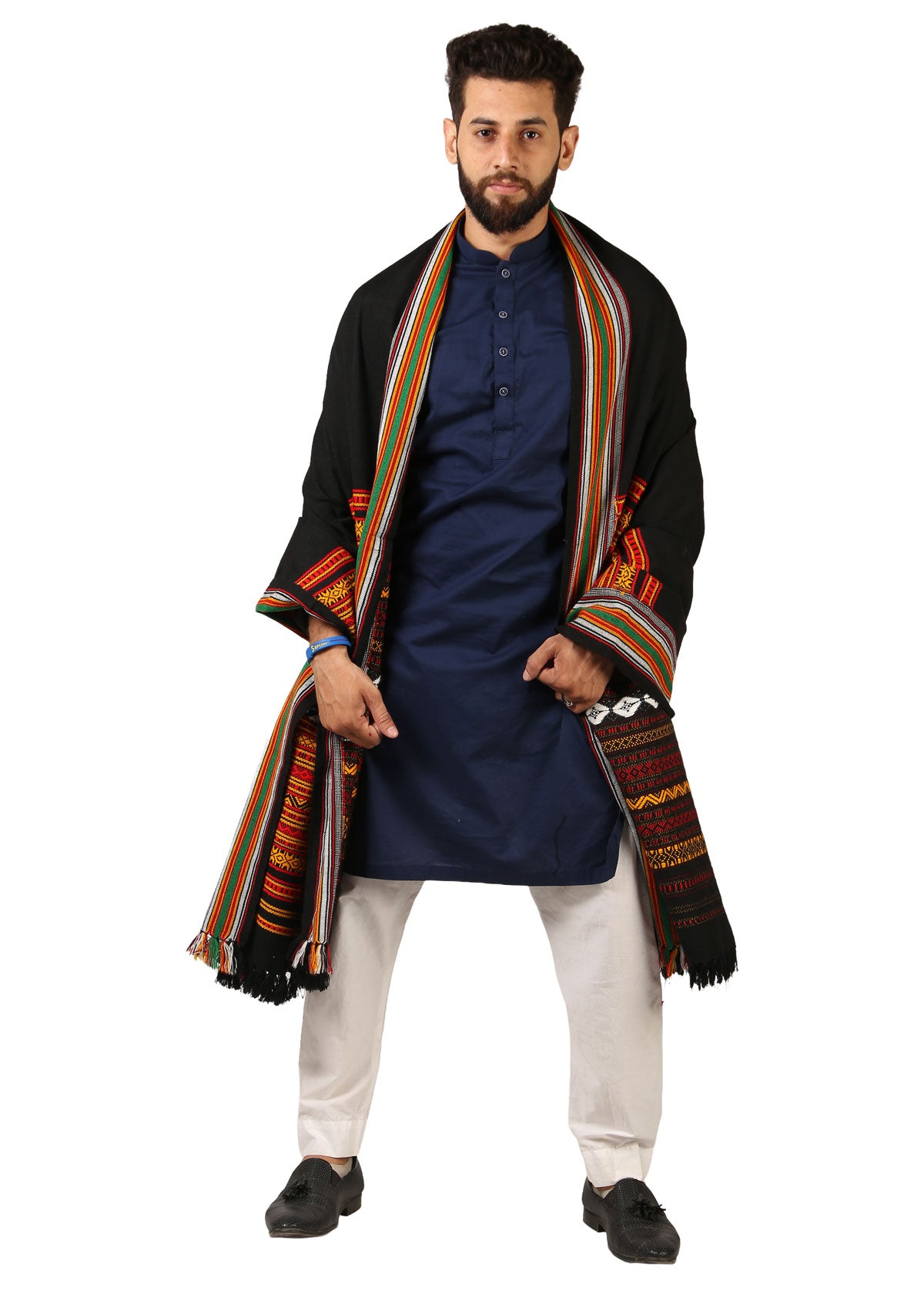 Hyderabadi Wadera Shawl: Elegance Meets Comfort in Multi-Color (Black Base)