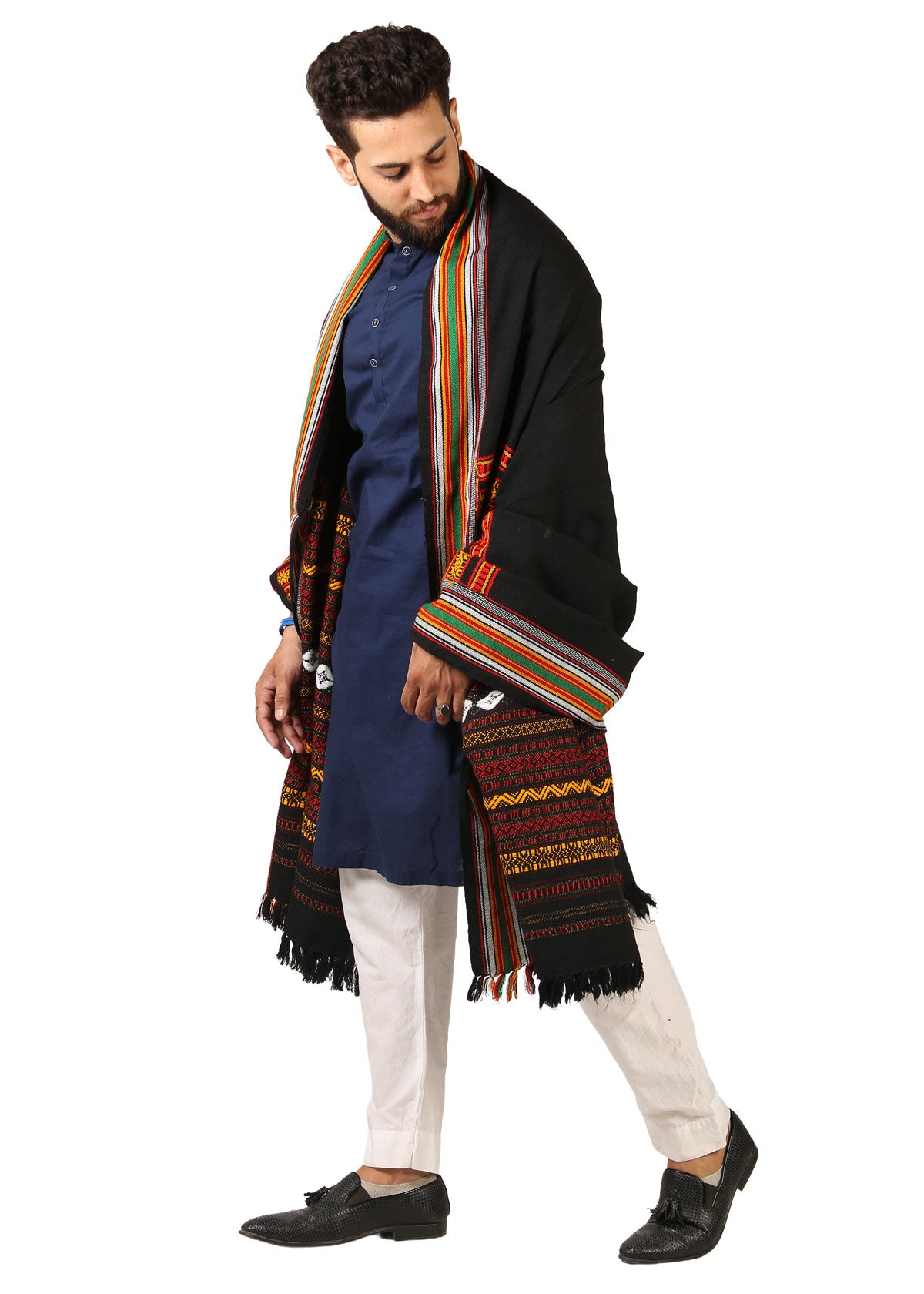 Hyderabadi Wadera Shawl: Elegance Meets Comfort in Multi-Color (Black Base)