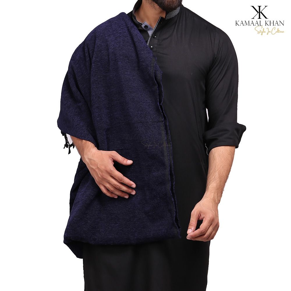 Regal Comfort: Pure Velvet Dhussa Shawl for Men