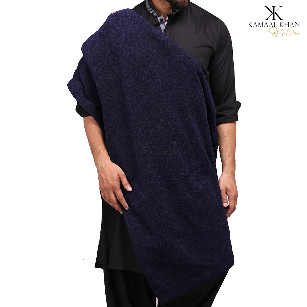 Regal Comfort: Pure Velvet Dhussa Shawl for Men