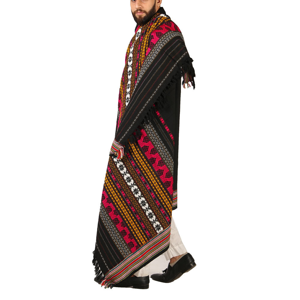 Elegance in Every Thread: Multi Color Mehrabi Tharri Wadera Shawl for Men