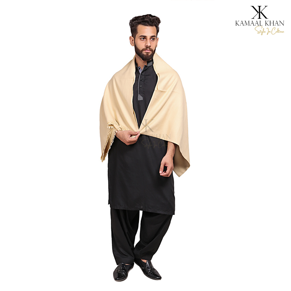 Exquisite Kashmiri Dhussa Shawl: Pure Wool Luxury for Men