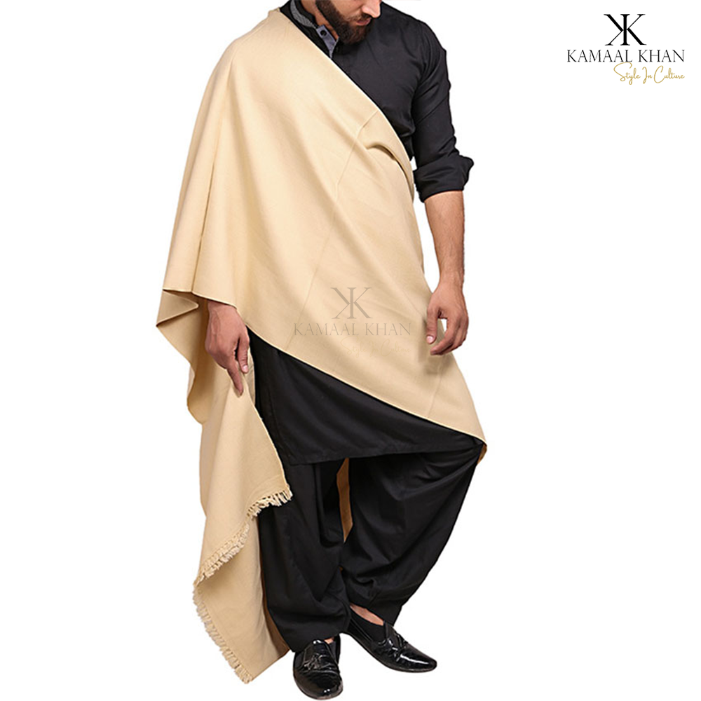 Exquisite Kashmiri Dhussa Shawl: Pure Wool Luxury for Men