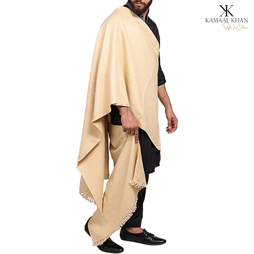 Exquisite Kashmiri Dhussa Shawl: Pure Wool Luxury for Men