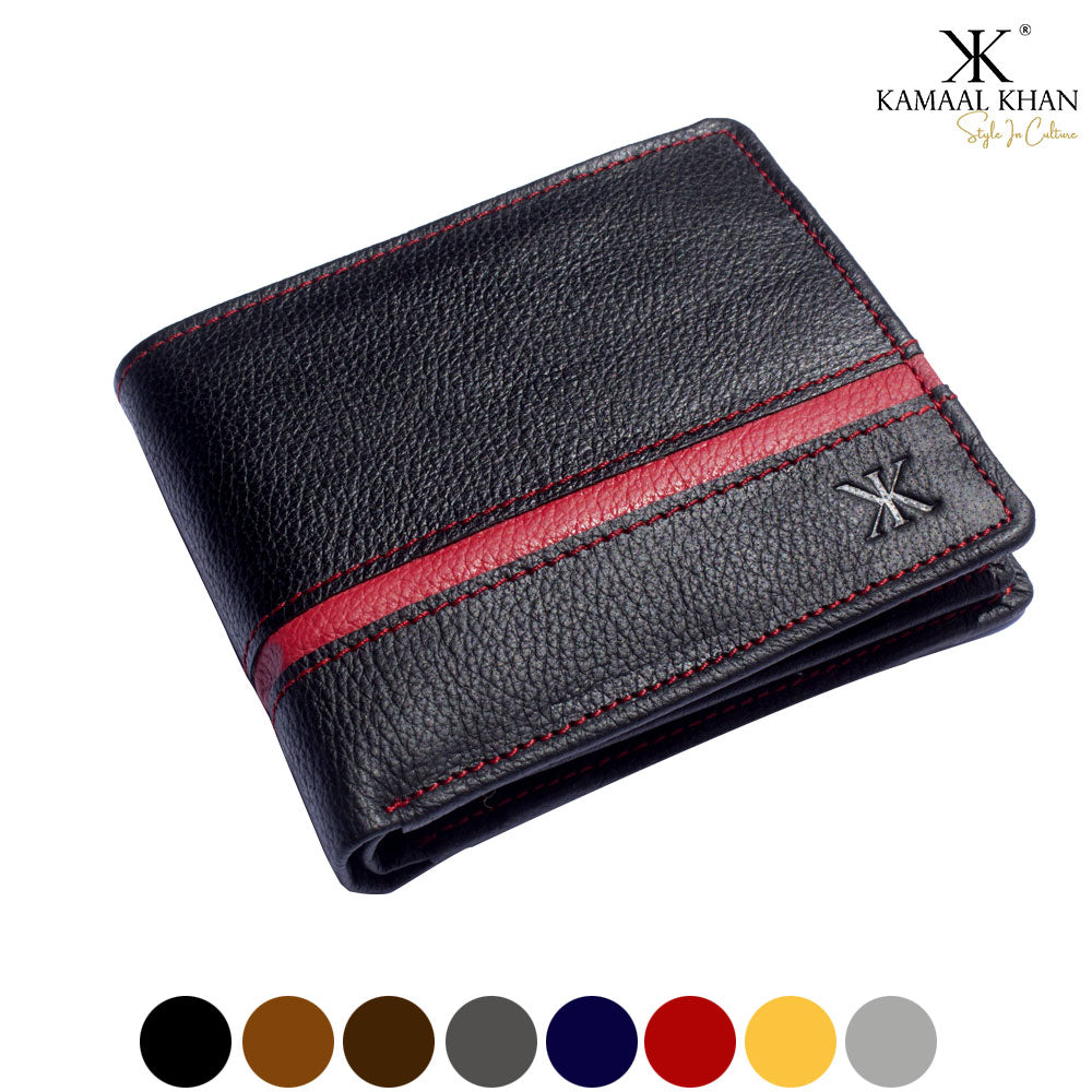 Genuine Mild Leather Two-Tone Men's Wallet | Zipper Coin Purse Wallet For Men Tri-fold Clasp