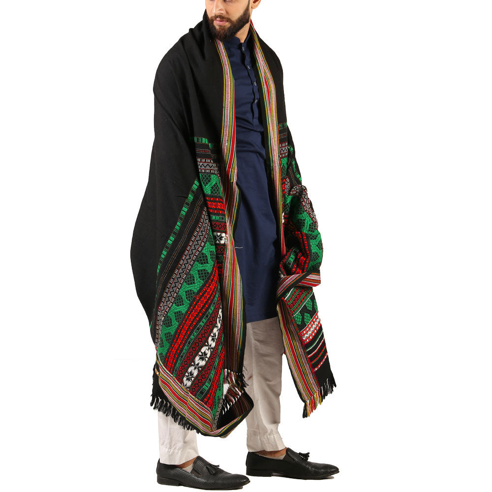 Elegance in Every Thread: Multi Color Mehrabi Tharri Wadera Shawl for Men