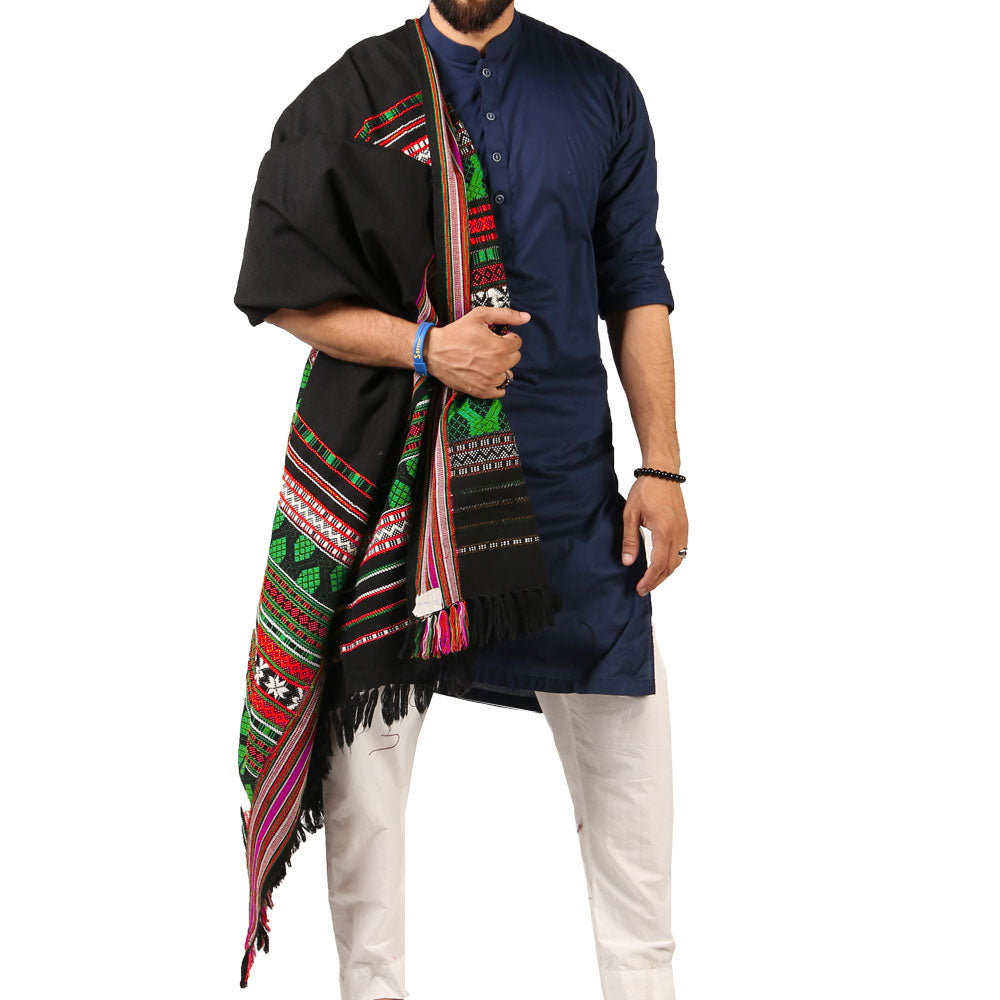 Elegance in Every Thread: Multi Color Mehrabi Tharri Wadera Shawl for Men