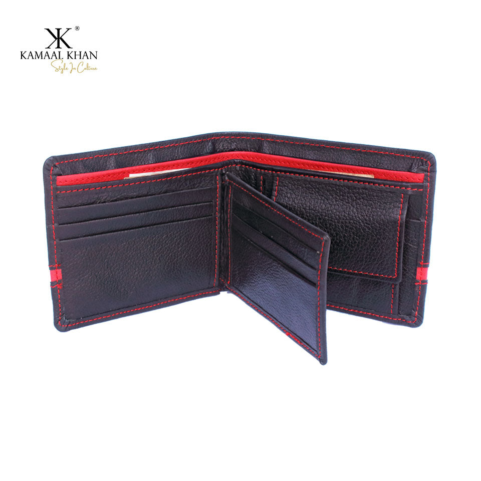 Genuine Mild Leather Two-Tone Men's Wallet | Zipper Coin Purse Wallet For Men Tri-fold Clasp