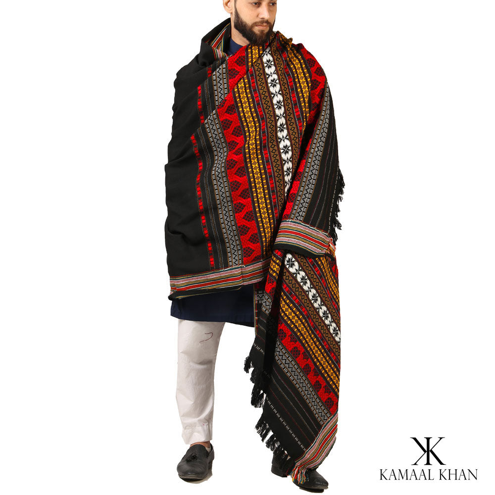 Elegance in Every Thread: Multi Color Mehrabi Tharri Wadera Shawl for Men