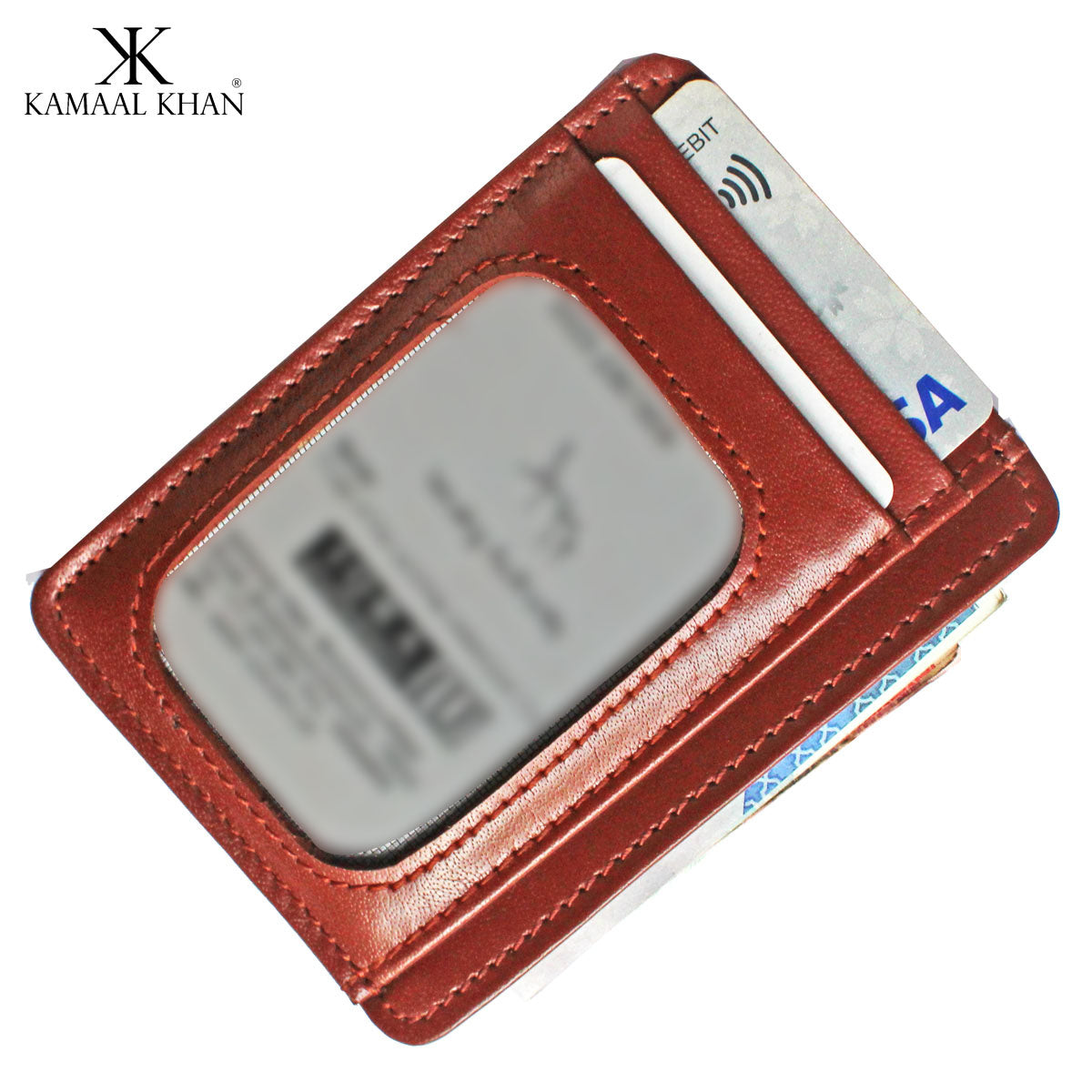 Kamaal Khan Slim Leather Card Holder Wallet - Minimalist Design for Modern Men