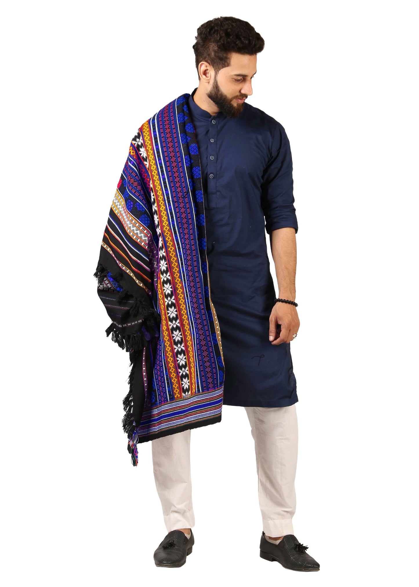 Elegance in Every Thread: Multi Color Mehrabi Tharri Wadera Shawl for Men