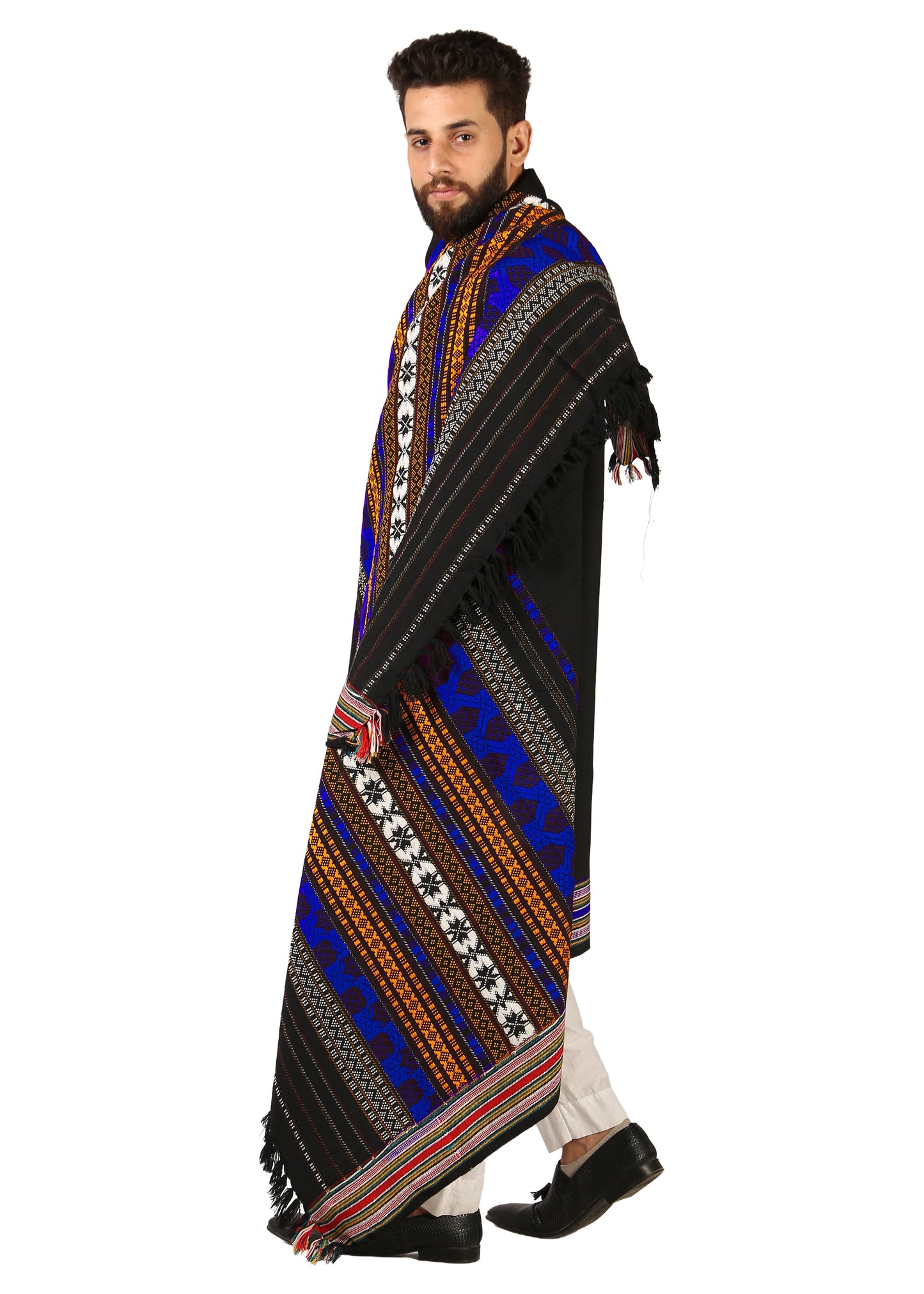 Elegance in Every Thread: Multi Color Mehrabi Tharri Wadera Shawl for Men