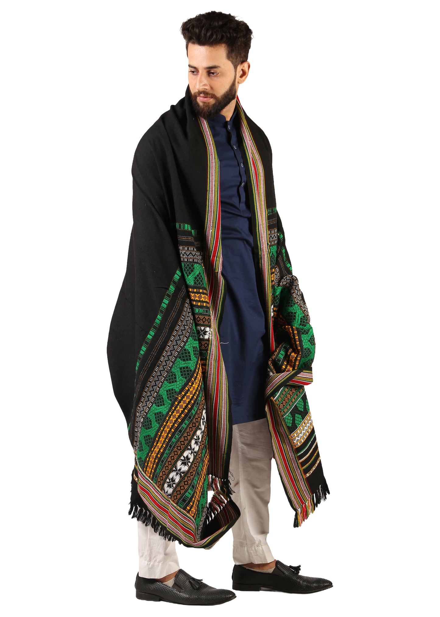 Elegance in Every Thread: Multi Color Mehrabi Tharri Wadera Shawl for Men