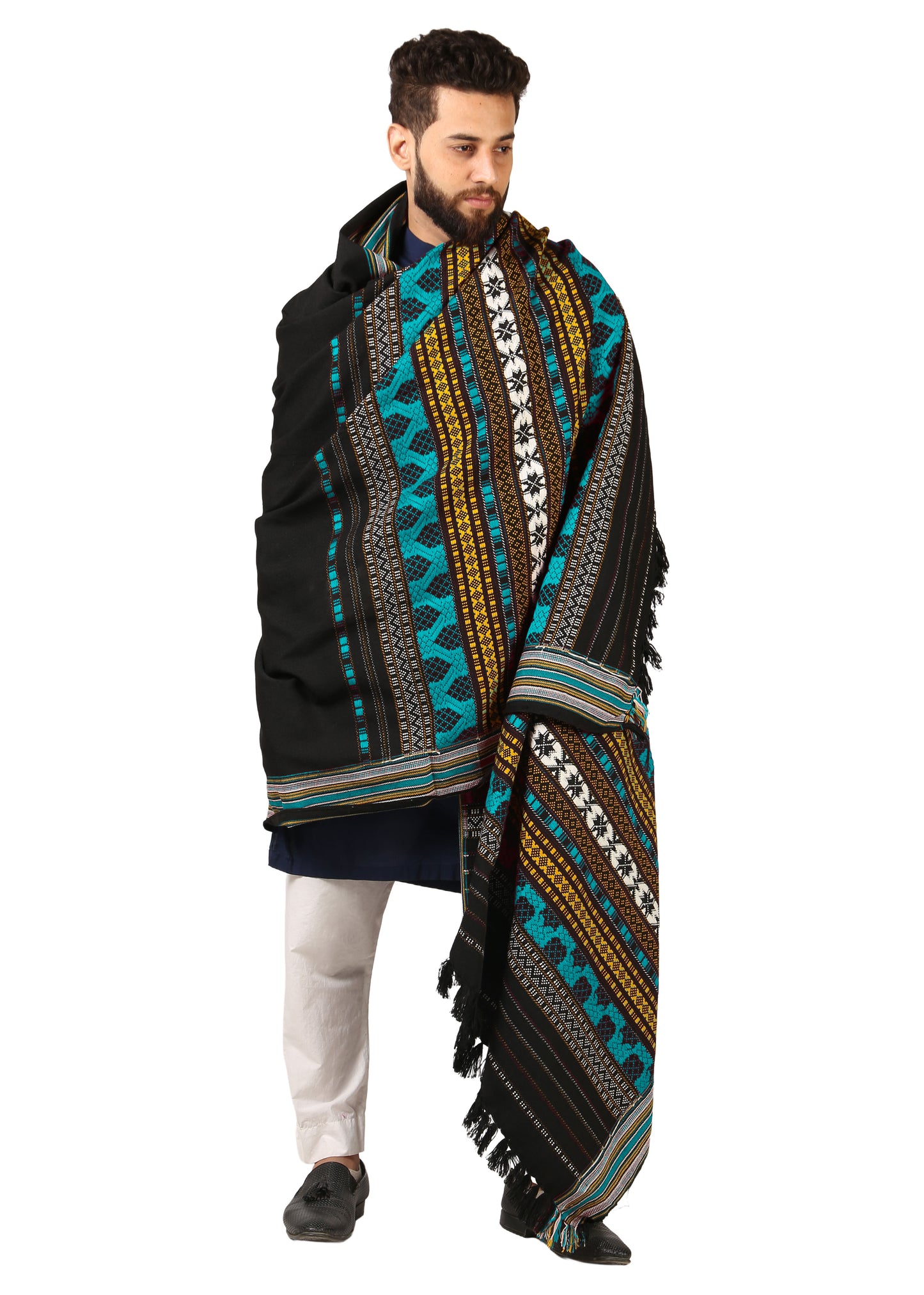 Elegance in Every Thread: Multi Color Mehrabi Tharri Wadera Shawl for Men