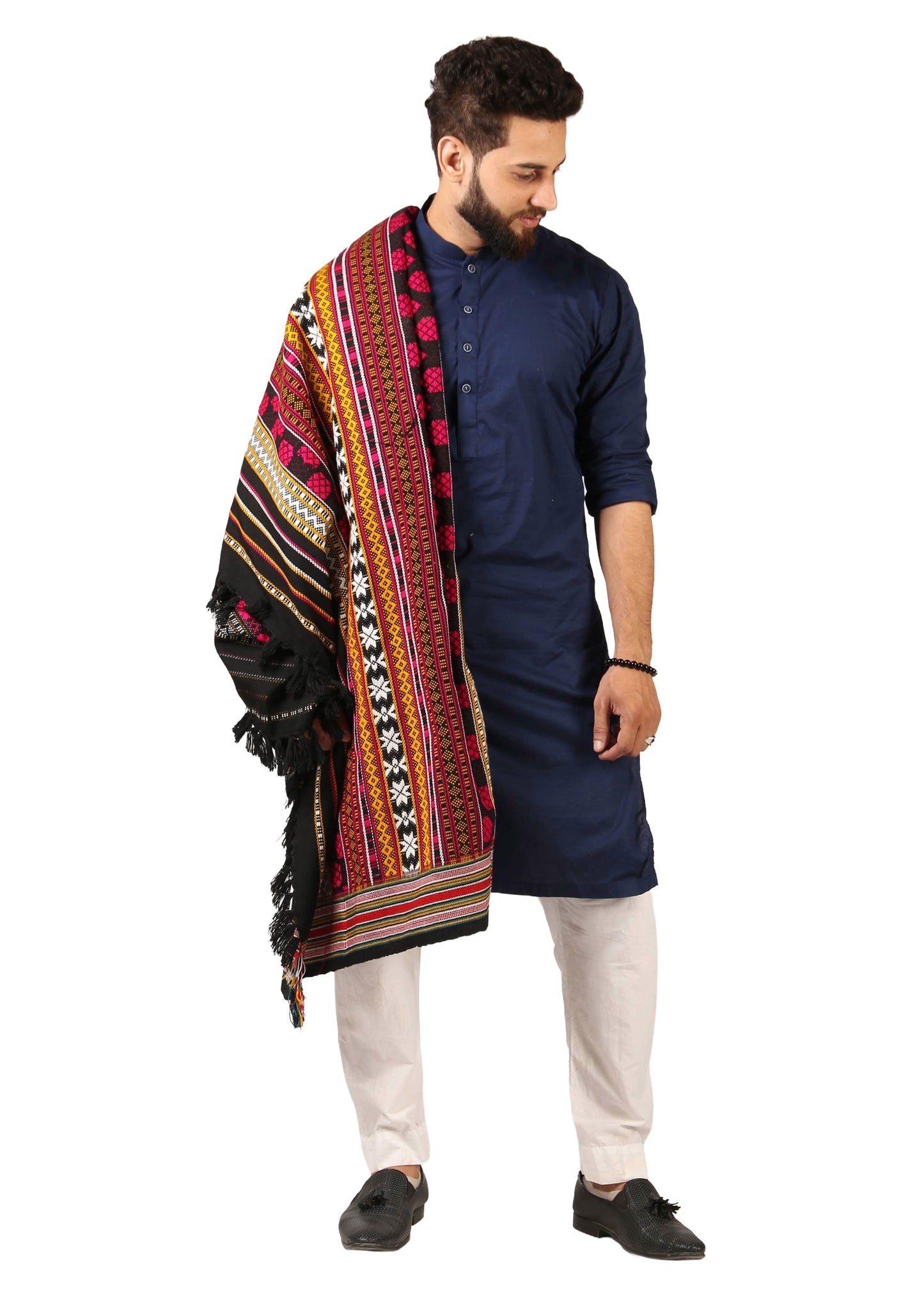 Elegance in Every Thread: Multi Color Mehrabi Tharri Wadera Shawl for Men