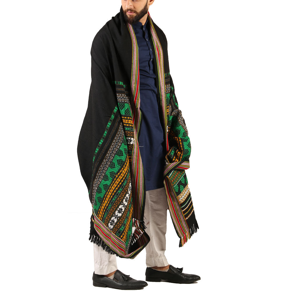 Elegance in Every Thread: Multi Color Mehrabi Tharri Wadera Shawl for Men