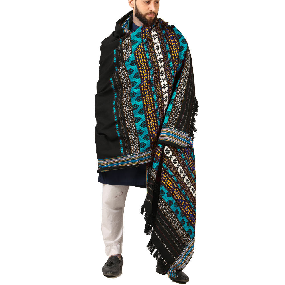 Elegance in Every Thread: Multi Color Mehrabi Tharri Wadera Shawl for Men