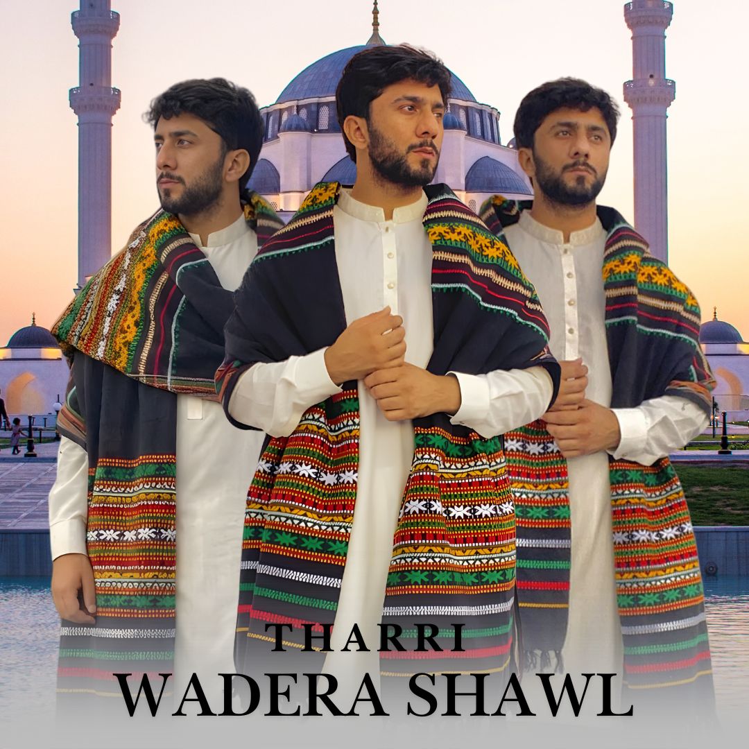 Multani King: Colorful Tharri Wadera Shawl for Men - Tripple Three