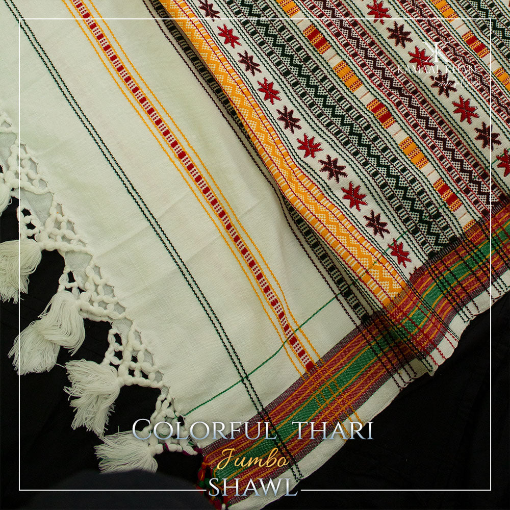 Exquisite Multani Multicolor Tharri Wadera Shawl for Men | Jumbo Size