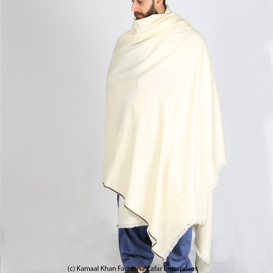 Exquisite Kashmiri Dhussa Shawl: Pure Wool Luxury for Men