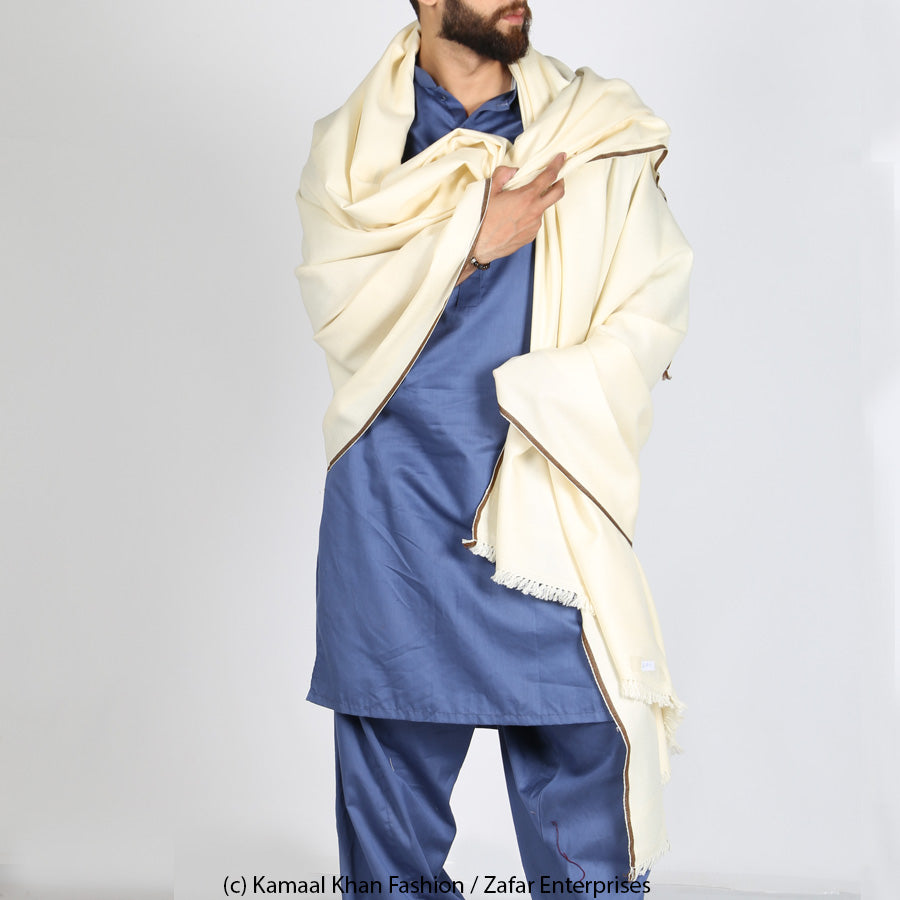 Exquisite Kashmiri Dhussa Shawl: Pure Wool Luxury for Men