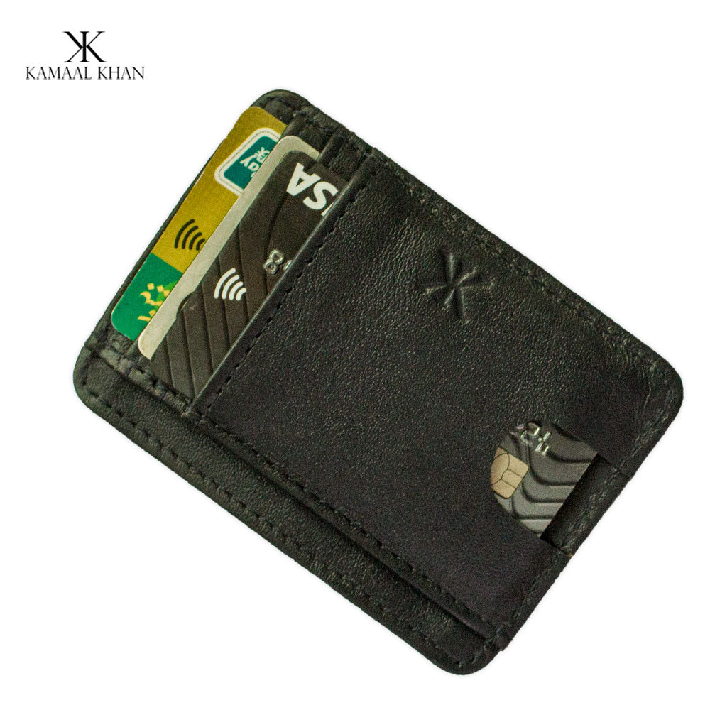 Kamaal Khan Slim Leather Card Holder Wallet - Minimalist Design for Modern Men