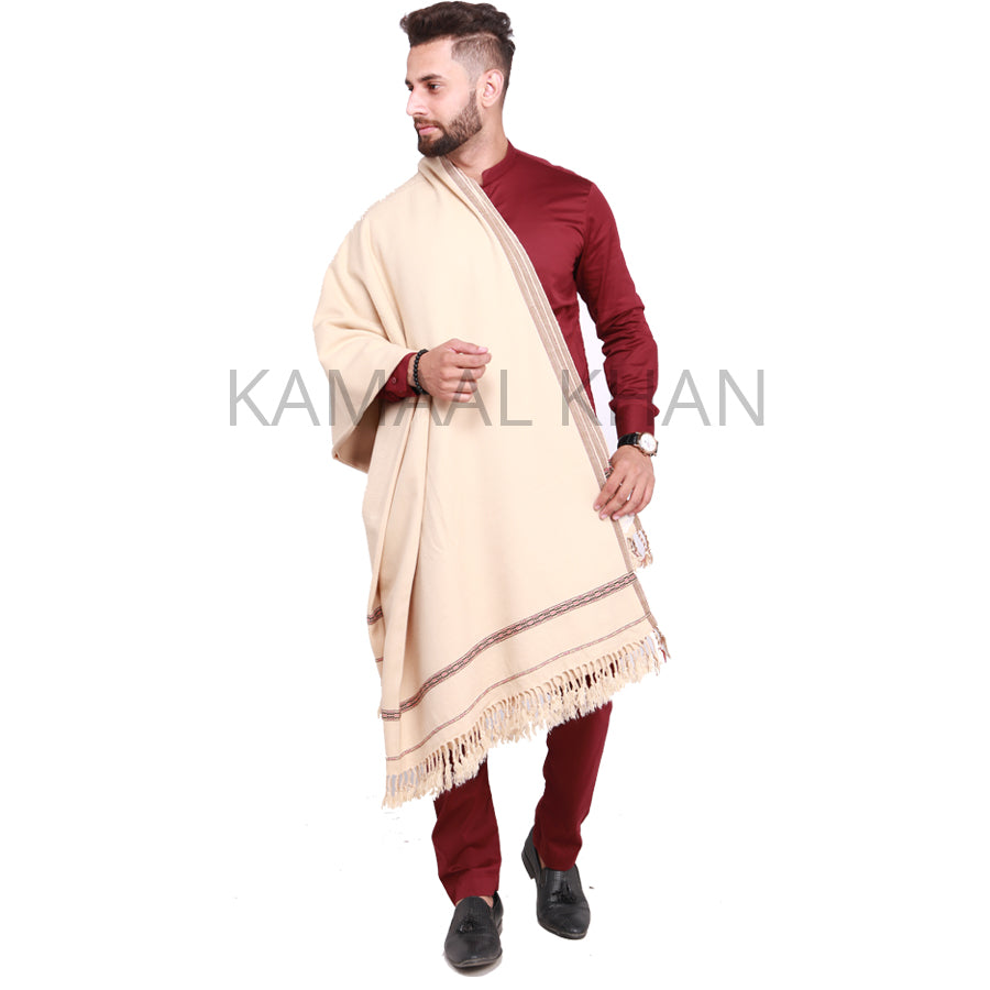 Pure Acrylic Woolen Solid Color Peshawari Dhussa Shawl For Men | Kamaal Khan Shawls