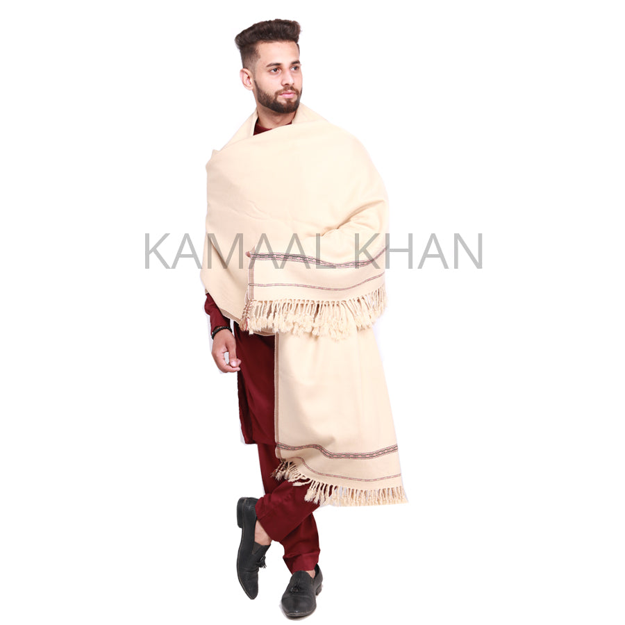 Pure Acrylic Woolen Solid Color Peshawari Dhussa Shawl For Men | Kamaal Khan Shawls