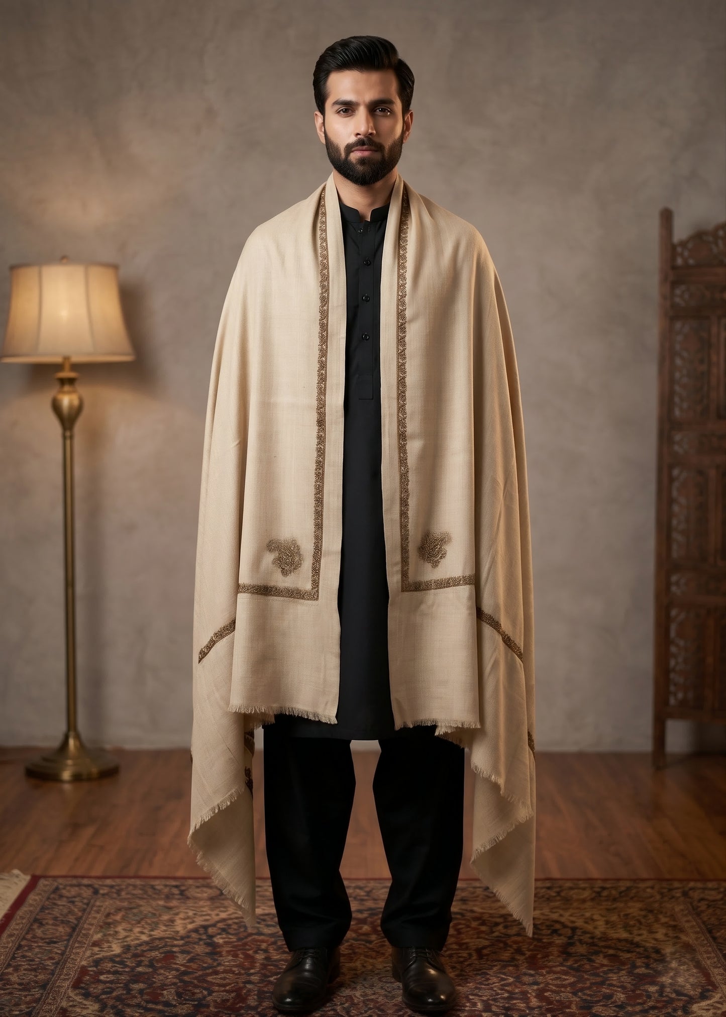 Kashmiri Kingri Style Shawl For Men