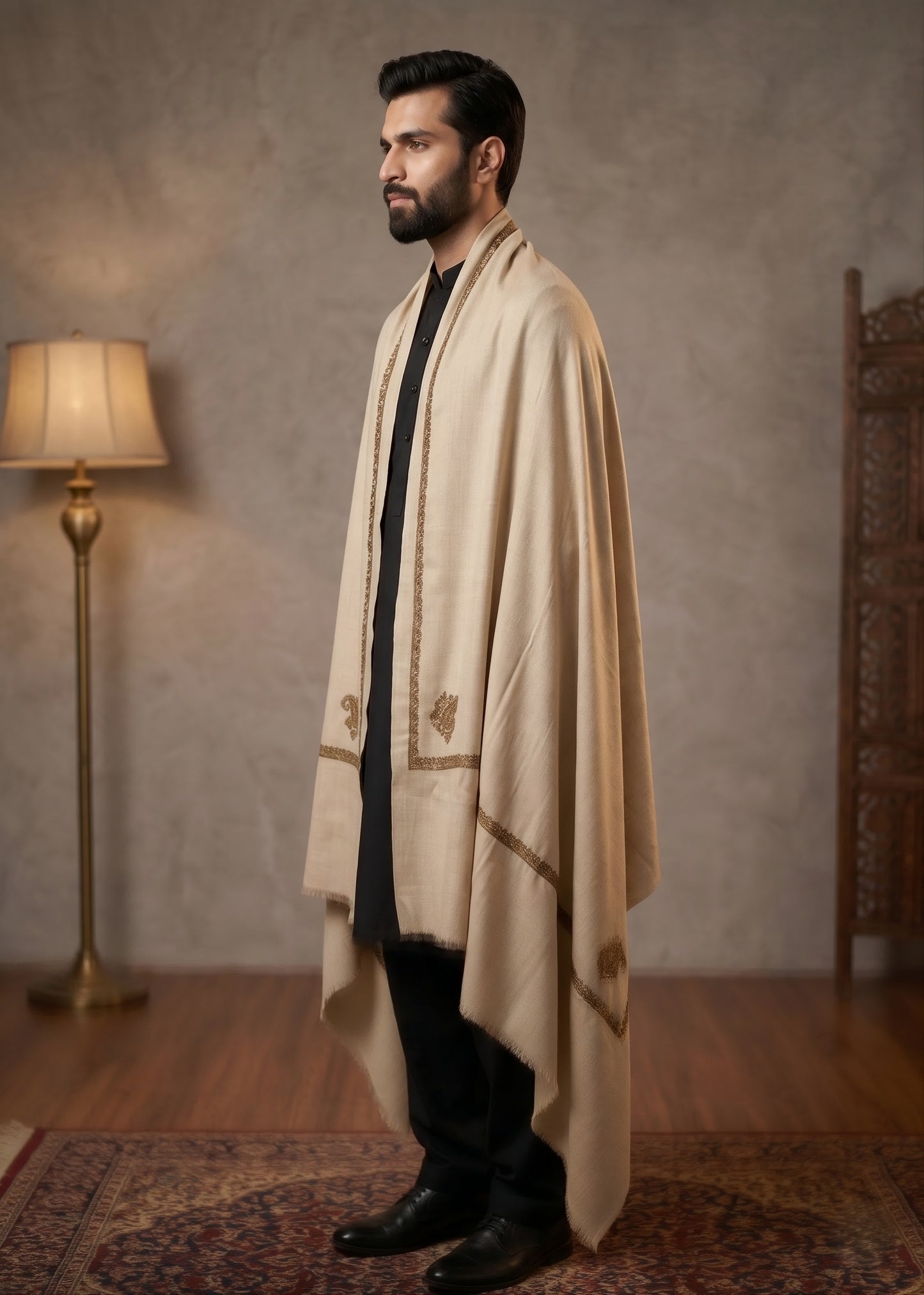 Kashmiri Kingri Style Shawl For Men