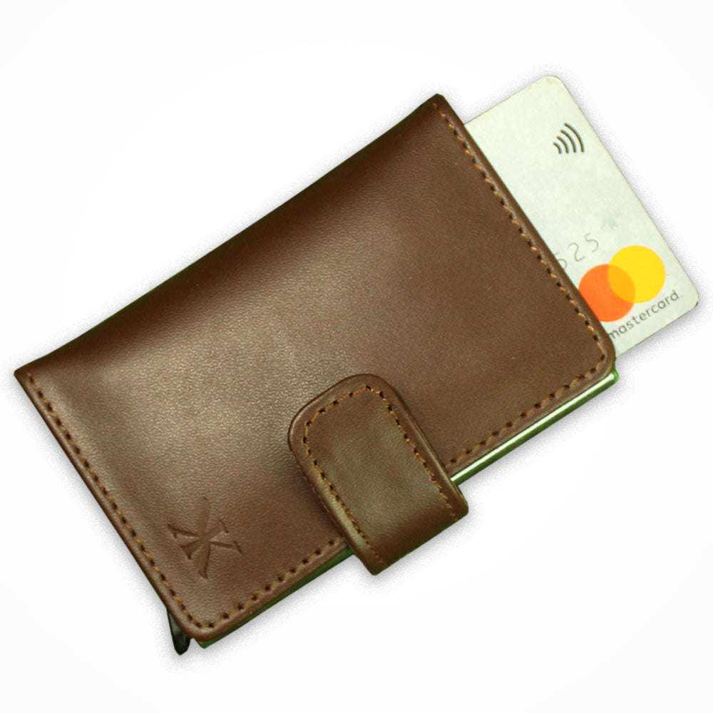 Genuine Leather Minimalist Men's Purse Long Wallet For Men Popup Wallet Card Holder Clasp