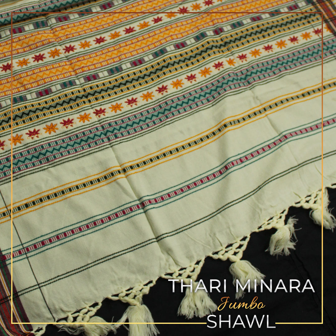 Exquisite Multani Multicolor Tharri Wadera Shawl for Men | Jumbo Size