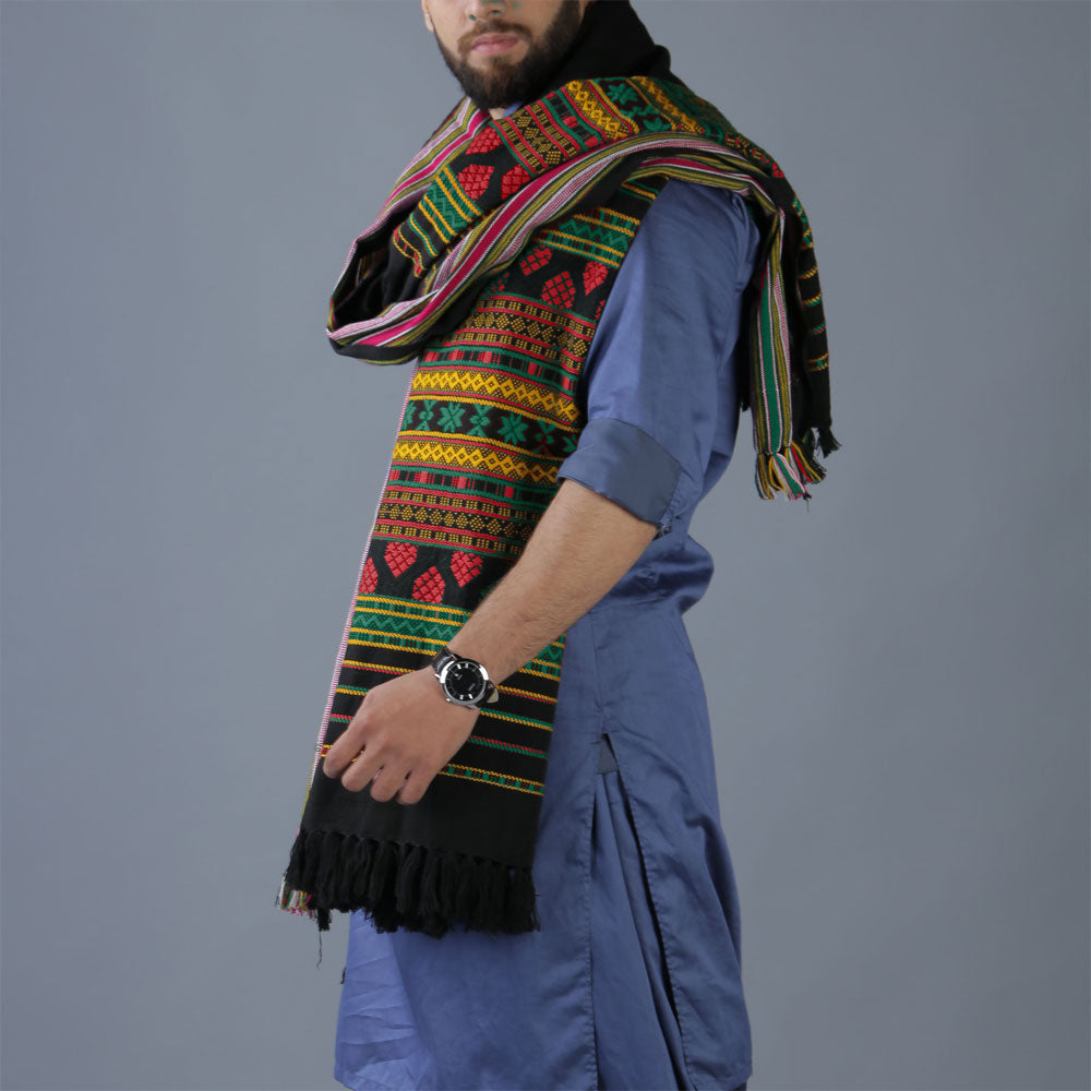 Elegance in Every Thread: Multi Color Mehrabi Tharri Wadera Shawl for Men