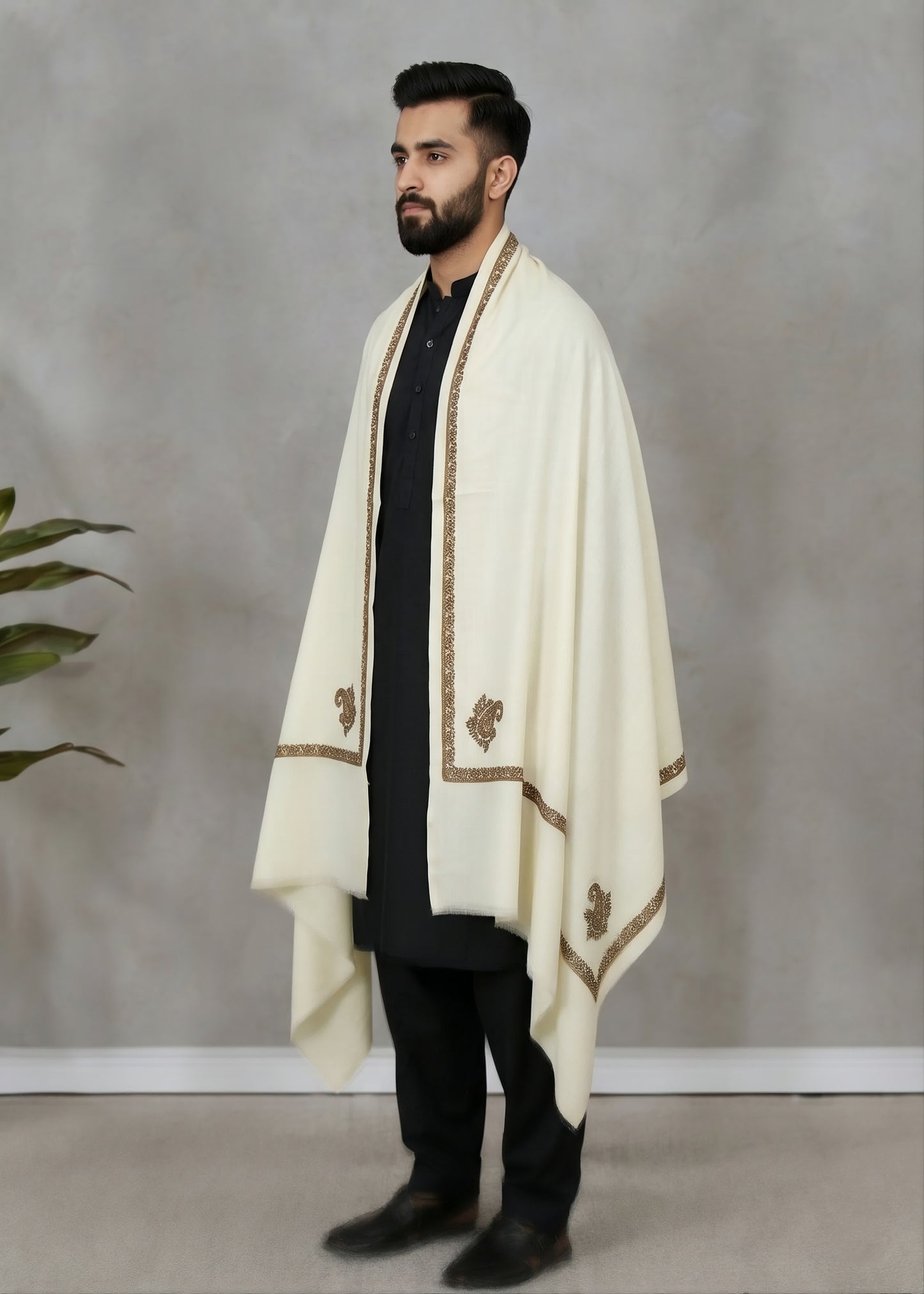 Kashmiri Kingri Style Shawl For Men